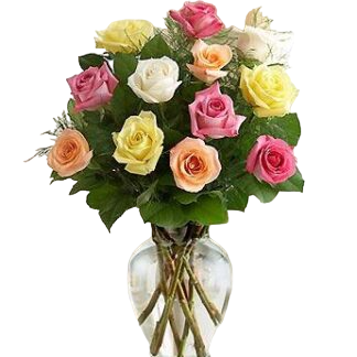 15 multi-colored roses | Flower Delivery Syktyvkar